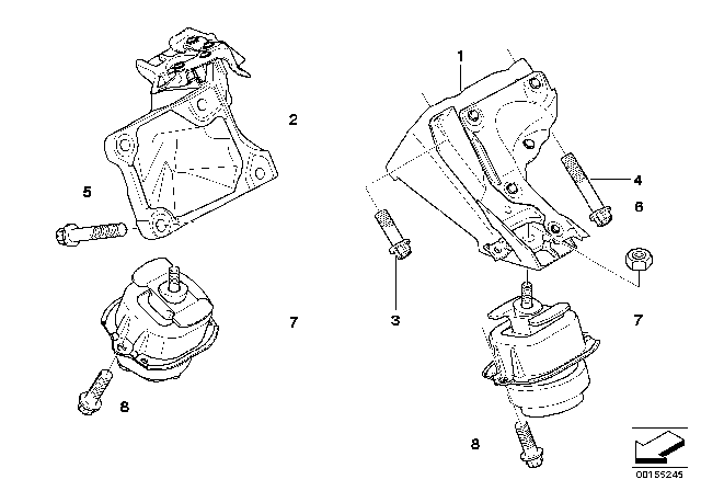 2008 BMW X5 Engine Suspension Diagram