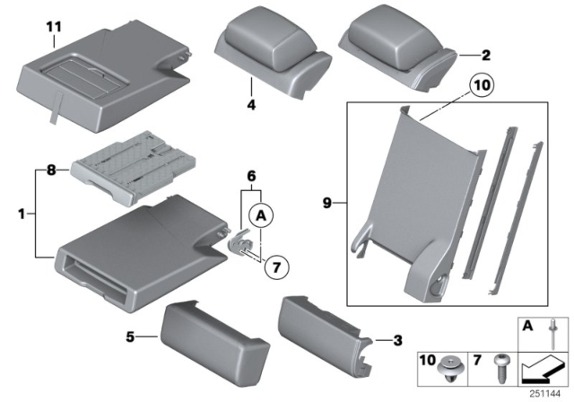 2015 BMW X1 Centre Arm Rest, Leather Diagram for 52207326375