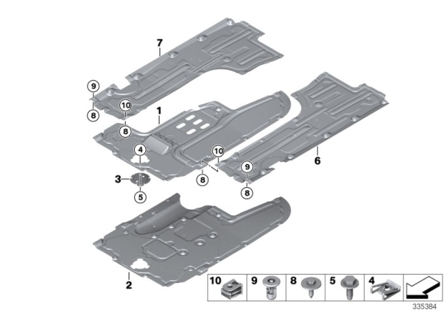 2014 BMW 550i Underbody Paneling Diagram 1