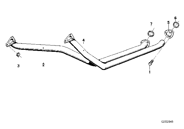 1979 BMW 633CSi Exhaust Pipe Diagram