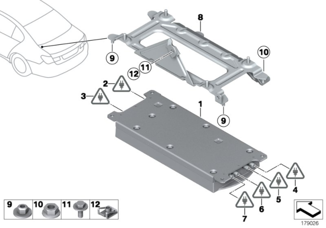 2013 BMW 740i Combox Telematics GPS Diagram