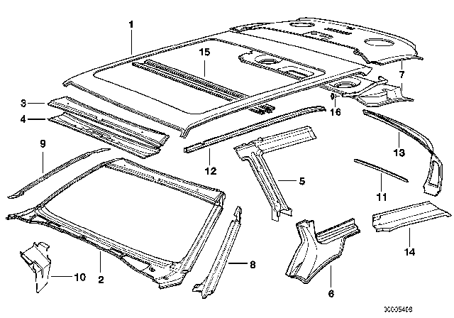 1995 BMW 525i Roof Diagram