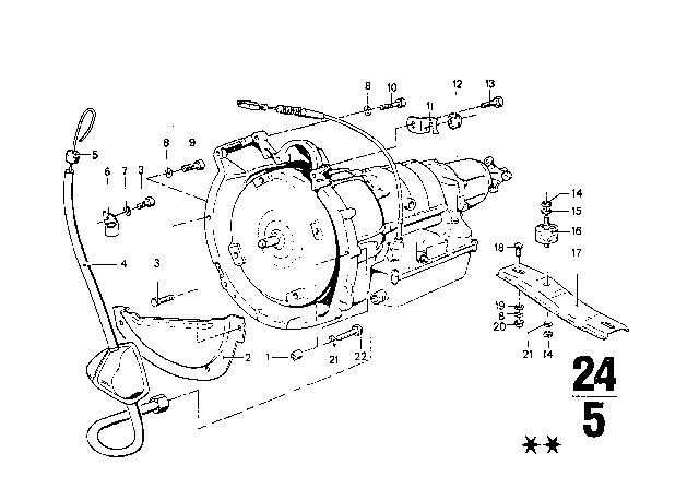 1975 BMW 3.0Si Mounting Parts Control Unit (ZF 3HP22) Diagram