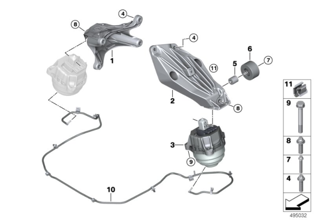 2020 BMW 745e xDrive Engine Suspension Diagram