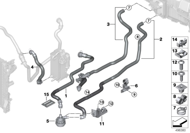 2020 BMW 840i xDrive COOLANT HOSE, SUPPLY 1 Diagram for 64216821251