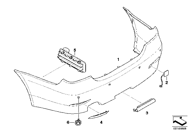 2005 BMW 545i Covering Rear Right Diagram for 51127133828