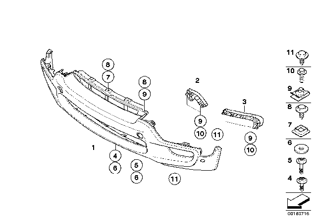 2007 BMW X5 M Trim Panel, Front Diagram