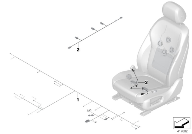 2018 BMW X5 Wiring Harness, Seat, Front Diagram