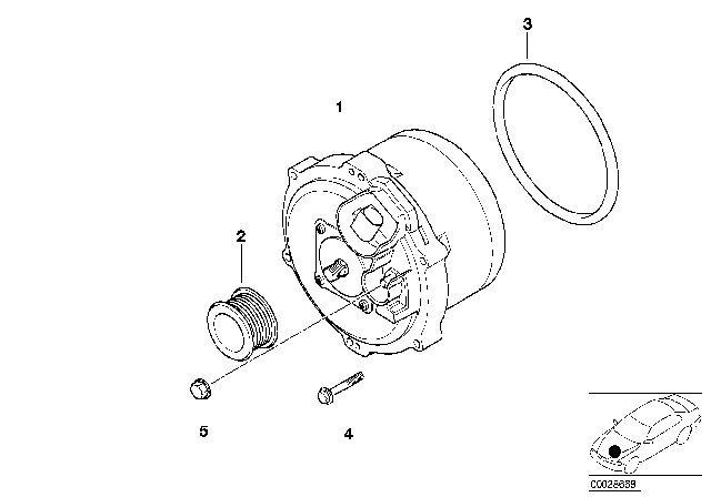 2006 BMW 760i Exchange Alternator, Water-Cooled Diagram for 12317526286