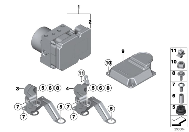 2013 BMW 328i Hydro Unit DSC / Control Unit / Fastening Diagram 1