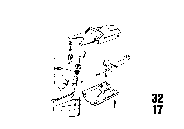 1973 BMW 3.0CS Steering Lock / Ignition Switch Diagram 2