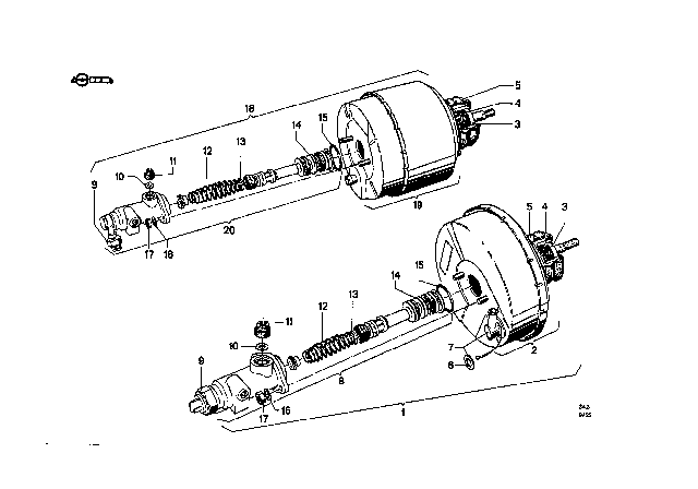 1969 BMW 2000 Brake Servo Unit / Mounting Diagram 2