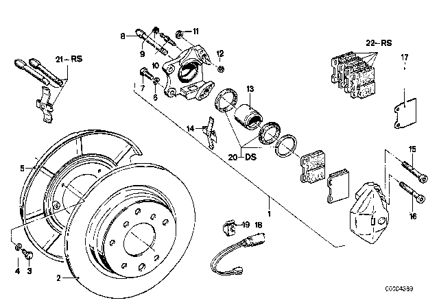 1981 BMW 528i Brake Disc Diagram for 34211163132