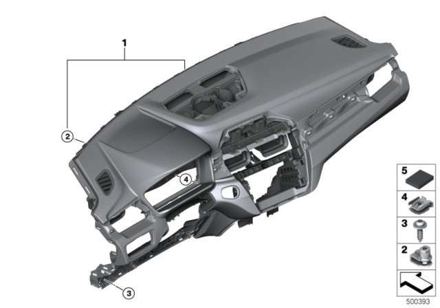 2016 BMW X1 Trim Panel Dashboard Diagram
