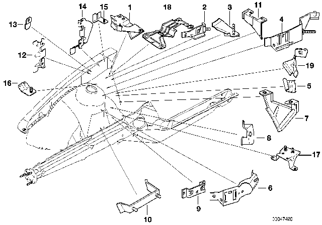 1997 BMW Z3 Front Body Bracket Diagram 4