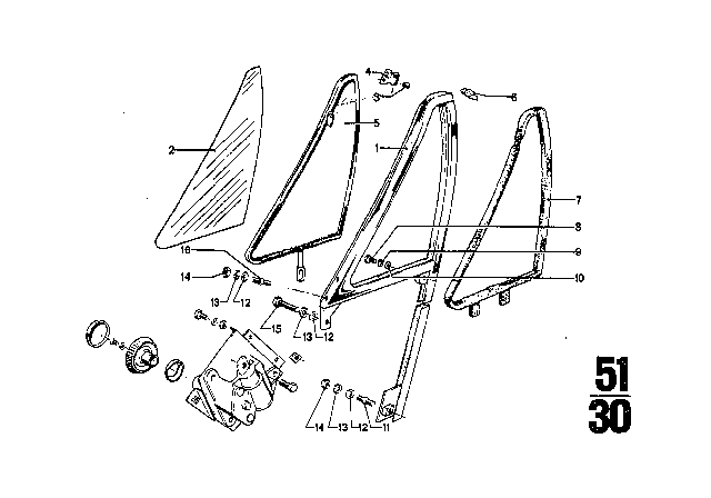 1971 BMW 3.0CS Rubber Seal Diagram for 51321826934