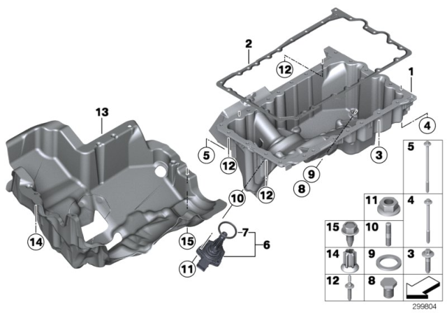2014 BMW X1 Oil Levelling Sensor Diagram for 12617501786