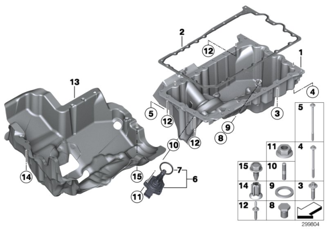 2015 BMW 328i xDrive Oil Pan Diagram