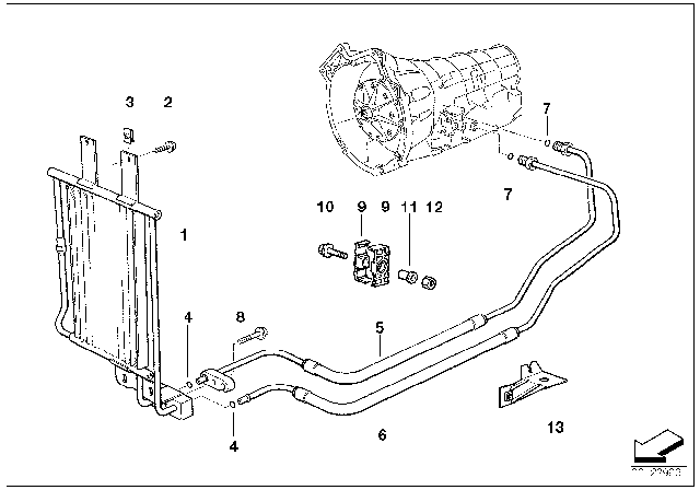 1995 BMW 525i Transmission Oil Air Cooling Diagram