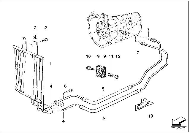 1996 BMW 328i Transmission Oil Air Cooling Diagram