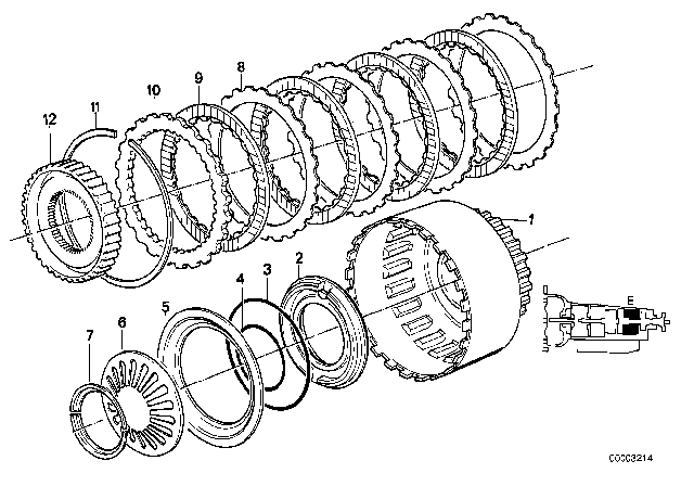 1987 BMW 325i Drive Clutch (ZF 4HP22/24) Diagram 3