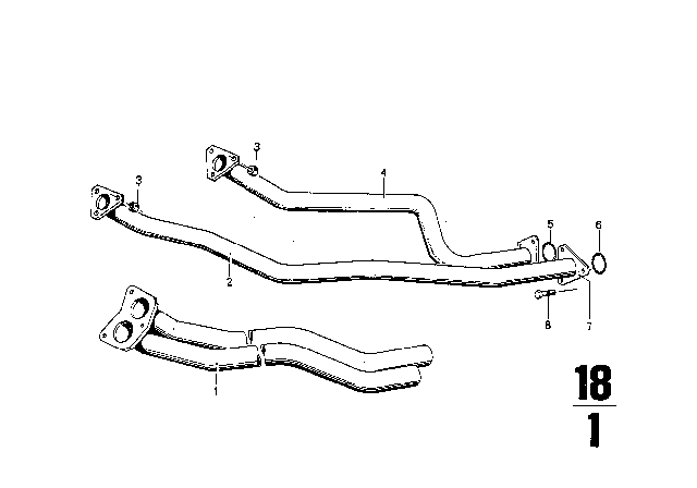 1970 BMW 2800 Cooling / Exhaust System Diagram 1
