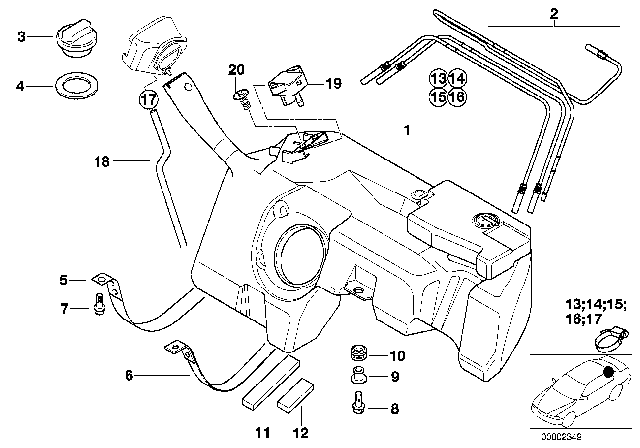 2000 BMW Z3 M Plastic Fuel Tank Diagram