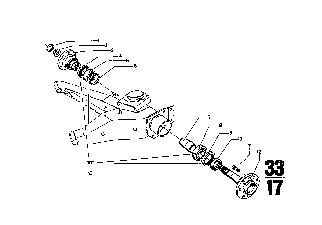 1973 BMW 3.0CS Spacer Diagram for 33411100605