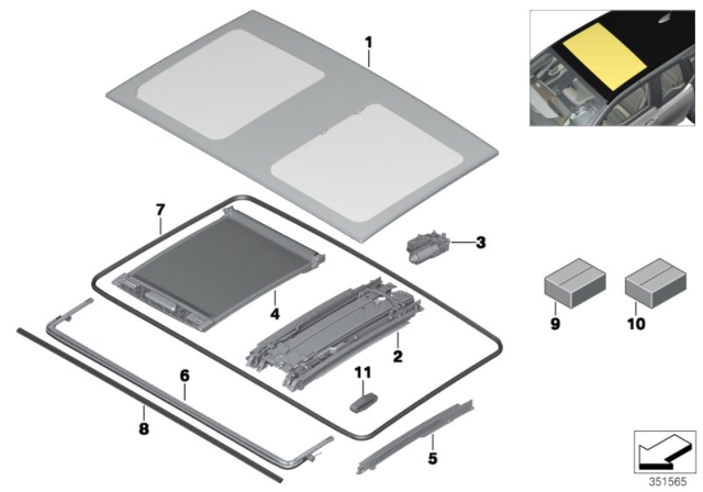 2018 BMW i3s Roller Rail, Right Diagram for 54107396394