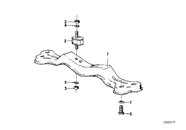 1982 BMW 733i Gearbox Suspension Diagram 1