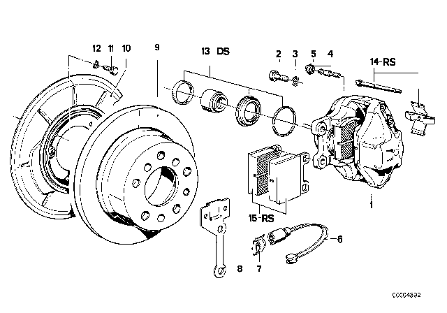 1979 BMW 733i Disc Brake Pad Repair Kit Diagram for 34211159269