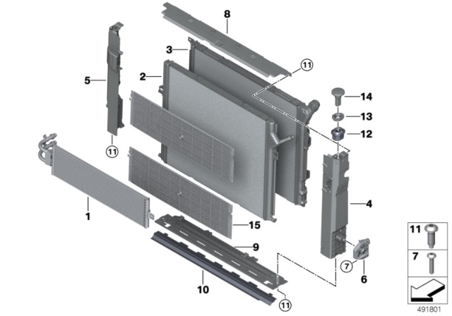 2018 BMW 330e Radiator Diagram for 17118625431