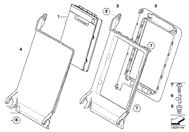 2013 BMW X6 Rear Seat Ski Bag Diagram