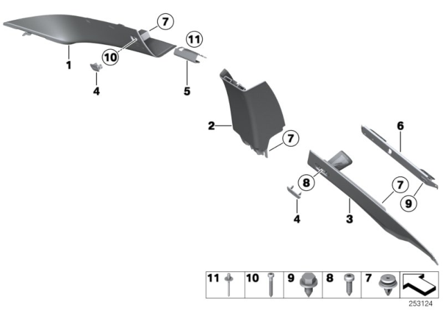 2018 BMW 650i xDrive Trim Panel Diagram