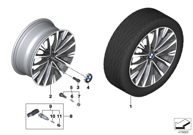 2020 BMW 228i xDrive Gran Coupe BMW LA Wheel, Multi-Spoke Diagram 3