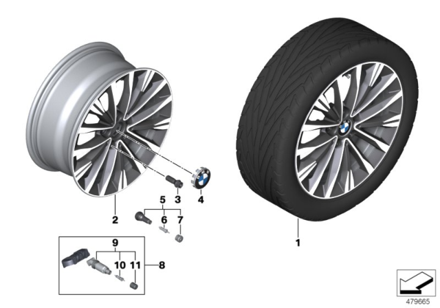 2020 BMW 228i xDrive Gran Coupe LIGHT ALLOY RIM FERRICGREY Diagram for 36116856085