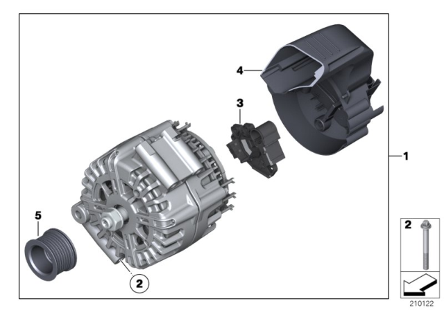 2020 BMW M760i xDrive Exchange Alternator Diagram for 12318657240