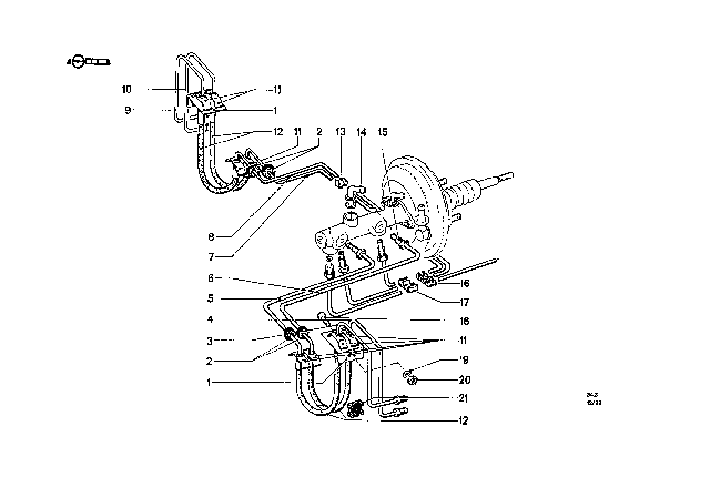 1969 BMW 2000 Pipe Diagram for 34322283224