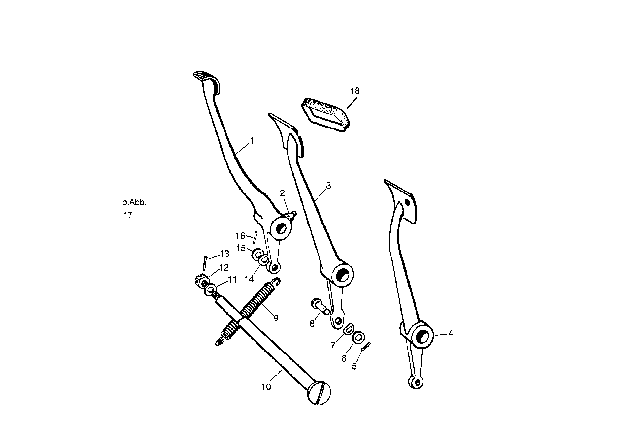 1957 BMW Isetta Pedals Supporting Bracket / Brake Pedal Diagram