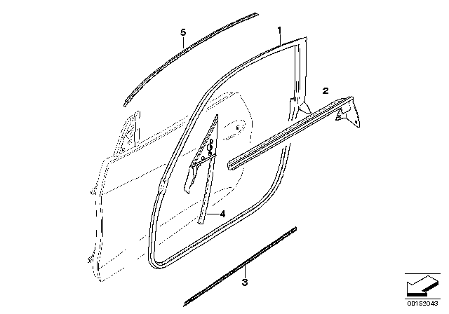 2008 BMW Z4 Door Weatherstrip Diagram