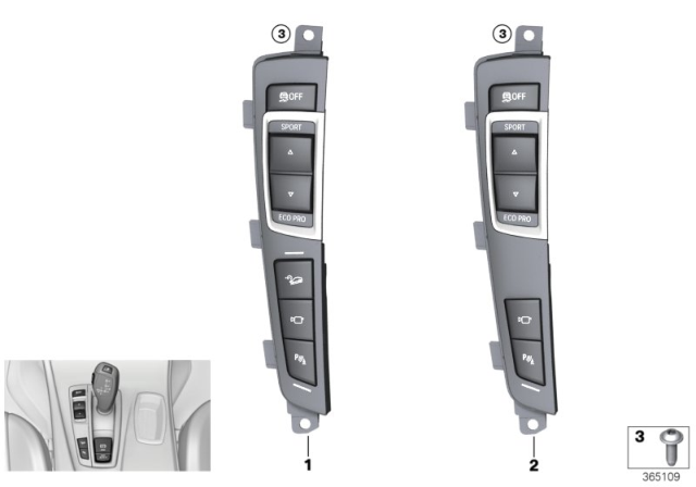 2018 BMW X4 Operating Unit, Centre Console Diagram