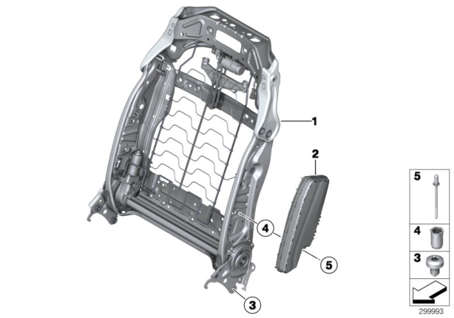 2014 BMW Alpina B7 Backrest Frame, Comfort Seat Diagram for 52107299684