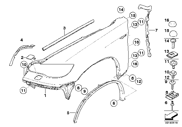 2008 BMW X6 Side Panel, Primed, Front Right Diagram for 51657052400