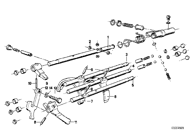 1984 BMW 733i Inner Gear Shifting Parts (Getrag 262) Diagram 1