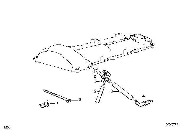 1994 BMW 525i Hose Diagram for 11151735150