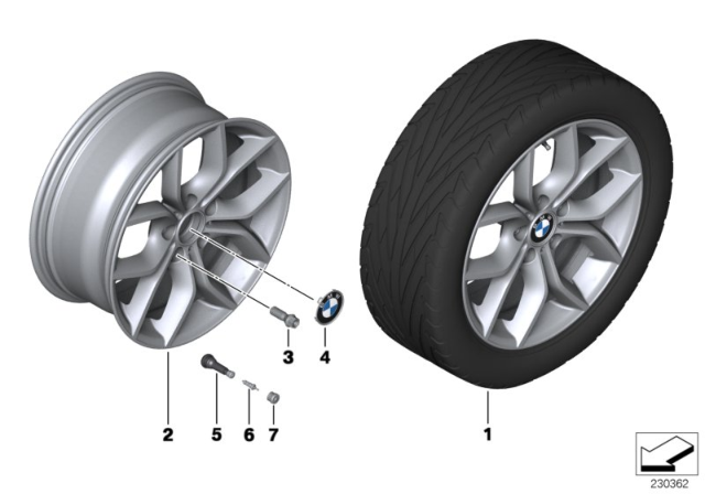 2016 BMW X3 BMW LA Wheel, Y-Spoke Diagram 2