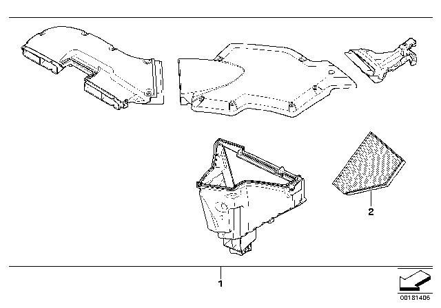 2012 BMW 128i Air Filter Element Diagram for 13710445635