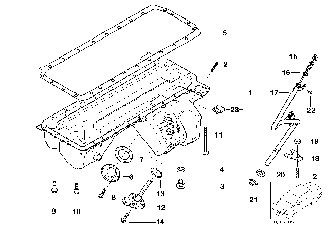 2002 BMW Z3 M Oil Levelling Sensor Diagram for 13617832205