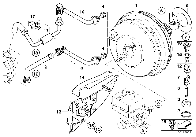 2008 BMW X5 Vacuum Pipe Diagram for 11667629612