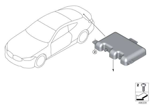 2020 BMW 840i xDrive Single Parts, Antenna Diagram